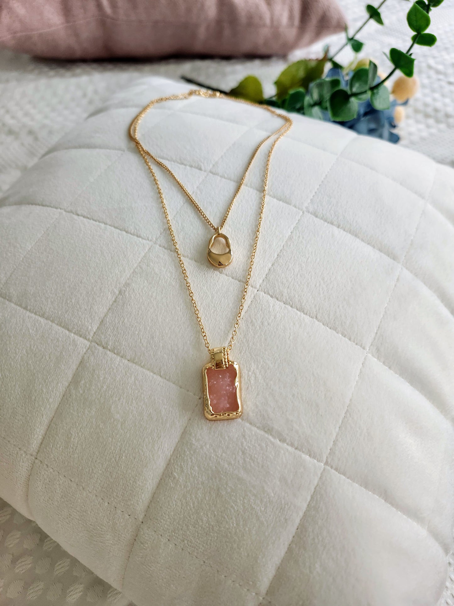 Elegant Pink Stackable Necklace