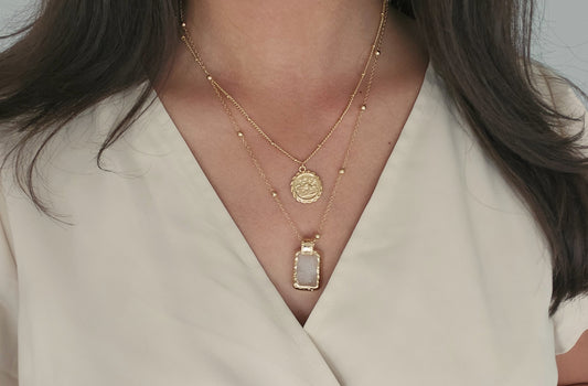 Layered White Coin Necklace