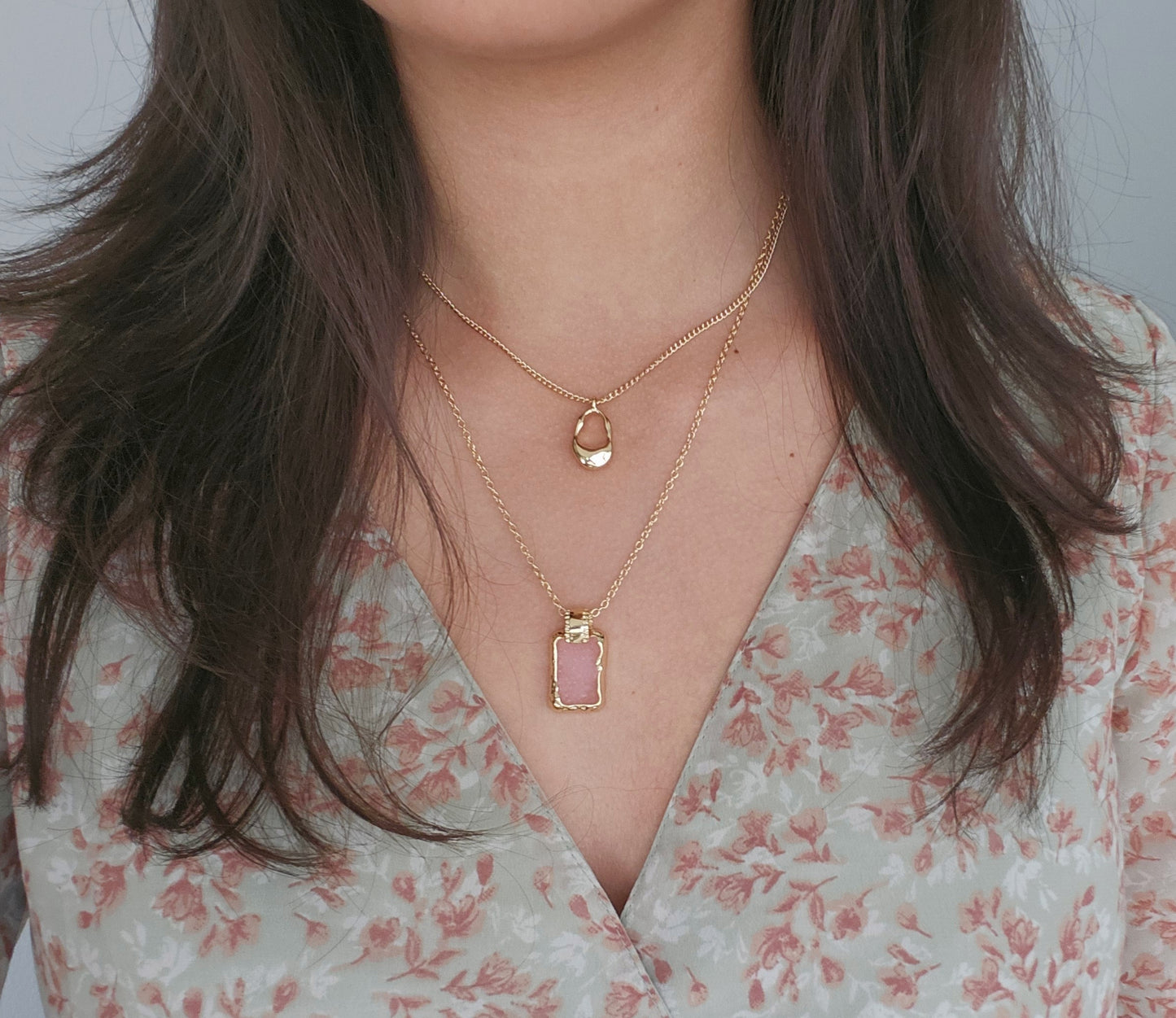 Elegant Pink Stackable Necklace