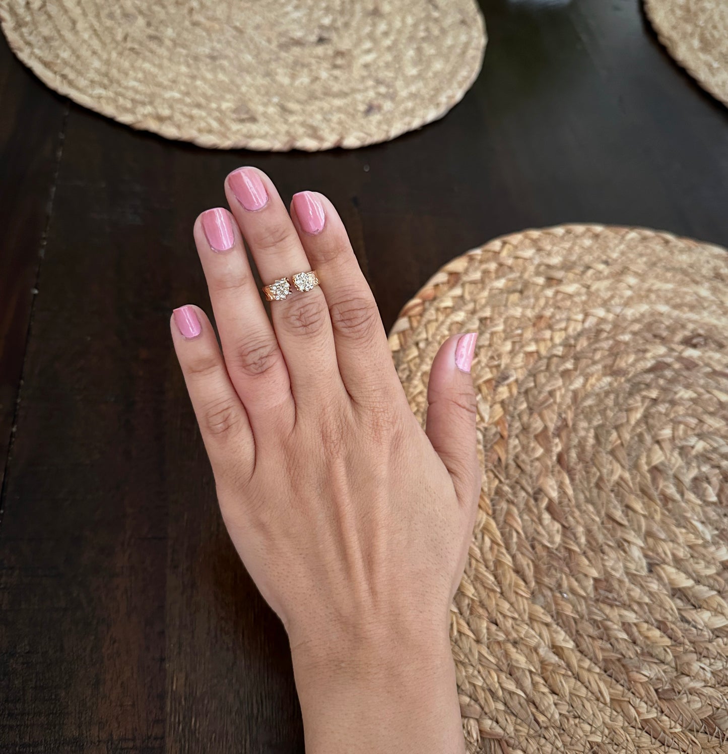 Riffled Gold and Diamond Ring
