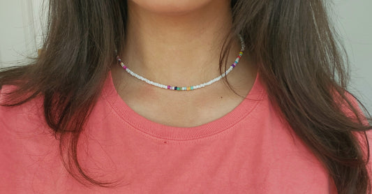 White/Colorful Beaded Necklace
