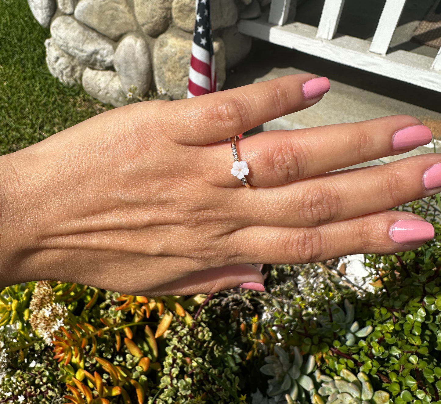 White Flower Ring
